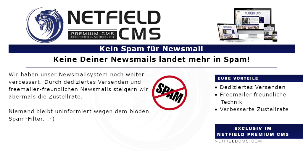 Newsmails - bei uns kein SPAM - Netfield CMS